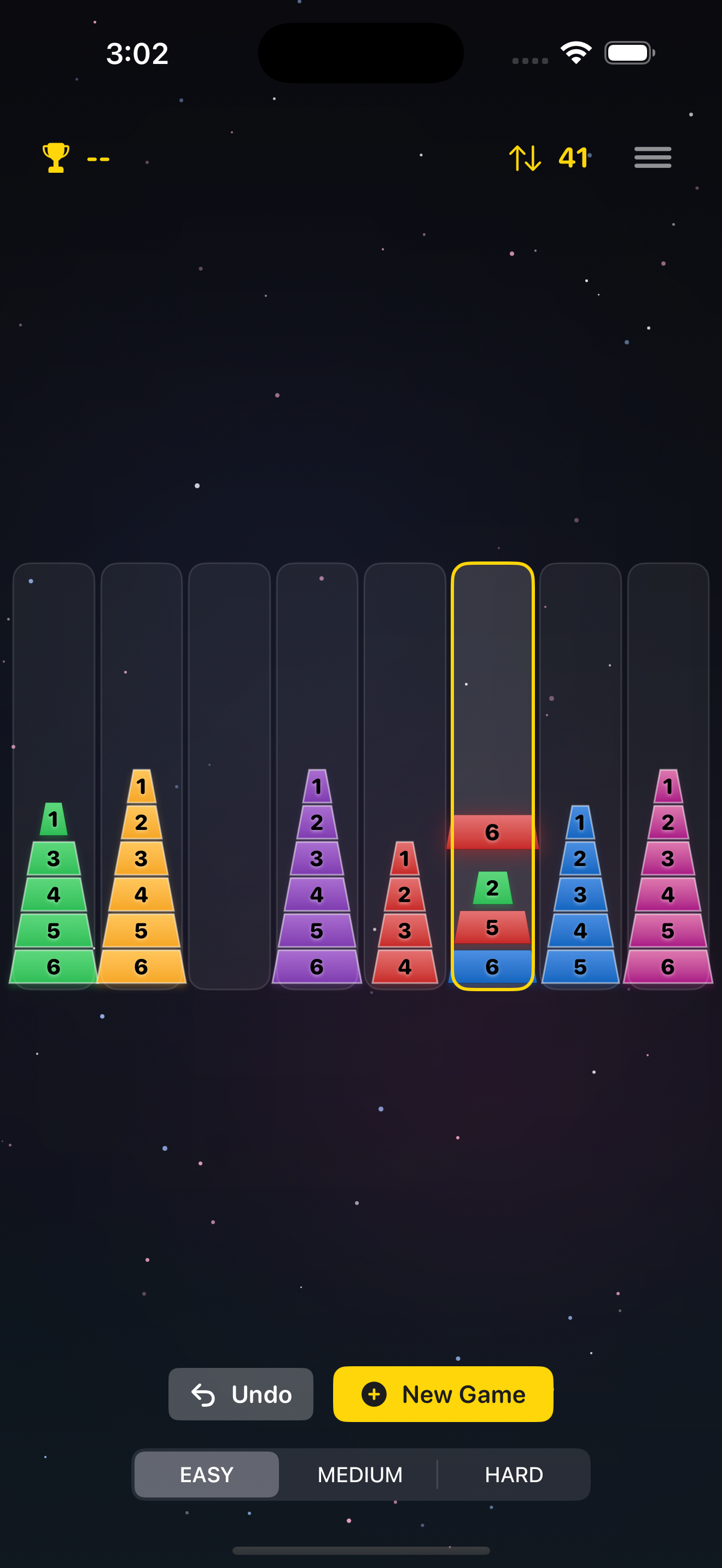 Block Tower Sort in progress