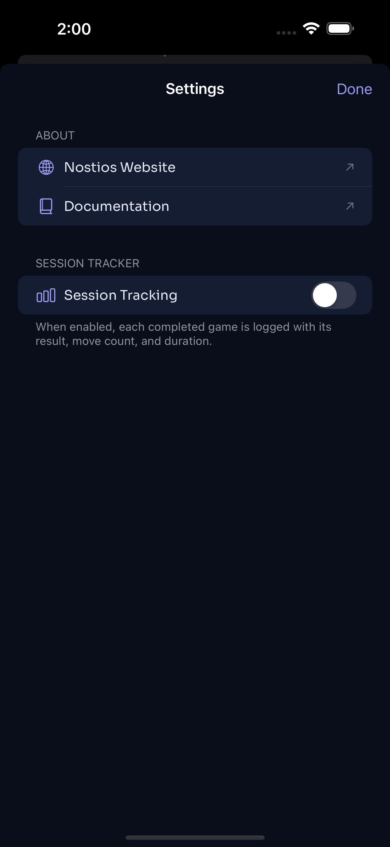 Trap the Dot settings menu