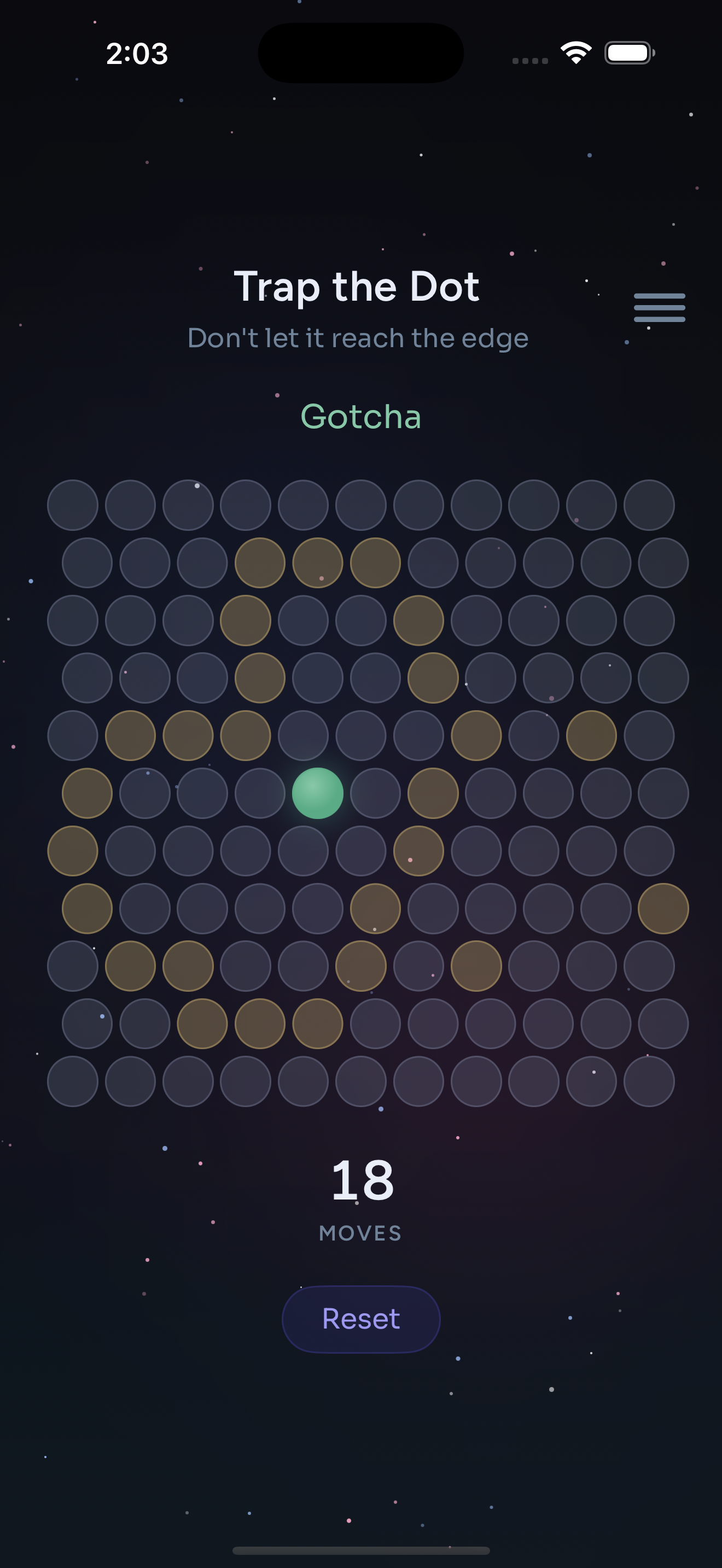 Trap the Dot win screen