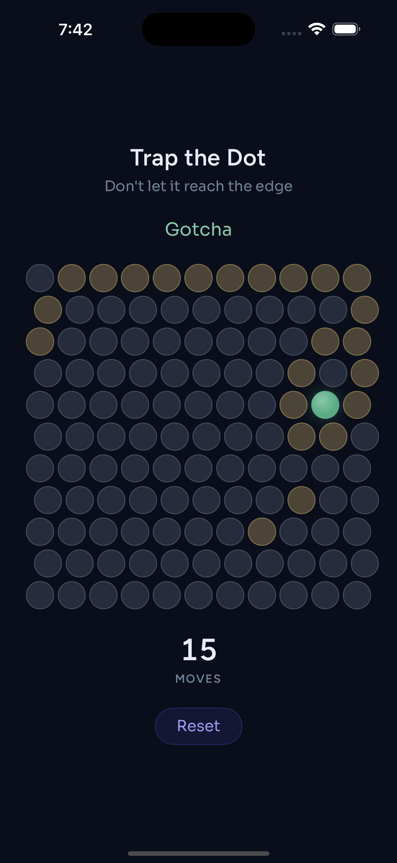 Trap the Dot win screen